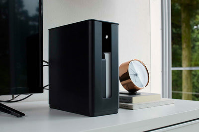 山崎実業 重ねられるスリム蓋付きルーター収納ケース スマート ブラック 4903208049146 【品番：04914】●