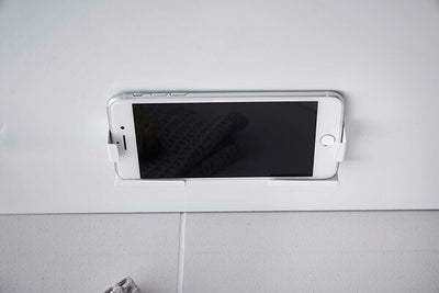 山崎実業 マグネットバスルームタブレットホルダー ミスト ホワイト 4903208049832 【品番：04983】