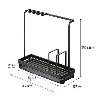山崎実業 スポンジ&クリーニングツールスタンド タワー ブラック 4903208049948 【品番：04994】●