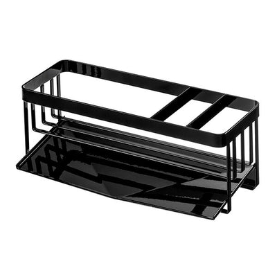 山崎実業 水が流れるスポンジ&ボトルホルダー タワー ブラック 4903208050173 【品番：05017】