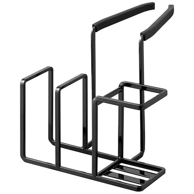 山崎実業 蛇口にかけるスポンジ&ブラシホルダー タワー ブラック 4903208050814 【品番：05081】