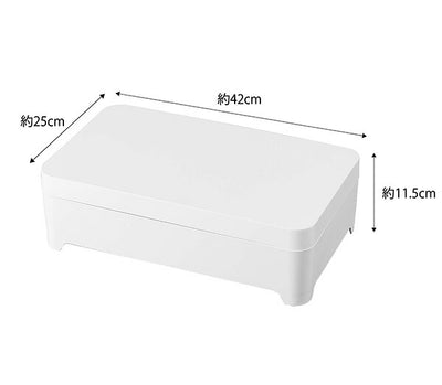 山崎実業 蓋付き卓上水切りトレー タワー 角型 ホワイト 4903208049115 【品番：04911】
