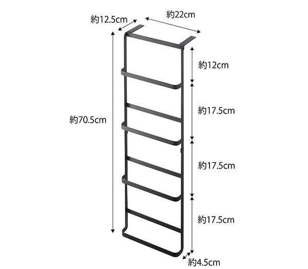 山崎実業 下駄箱扉&引っ掛け式スリッパラック タワー ブラック 4903208048958 【品番：04895】