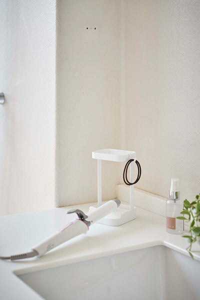 山崎実業 耐熱トレー付き ヘアーアイロンスタンド タワー ホワイト 4903208050623 【品番：05062】●