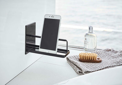 山崎実業 マグネットバスルームスマートフォンスタンド タワー ブラック 4903208049733 【品番：04973】●