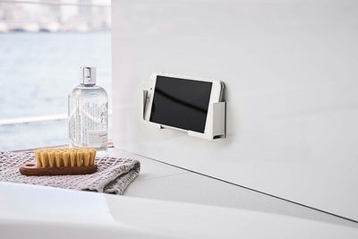 山崎実業 マグネットバスルームタブレットホルダー タワー ホワイト 4903208049818 【品番：04981】