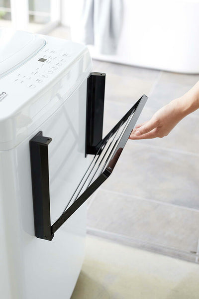 山崎実業 洗濯機横マグネット折り畳み棚 タワー ブラック 4903208050975 【品番：05097】●