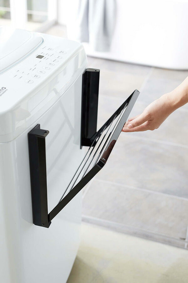 山崎実業 洗濯機横マグネット折り畳み棚 タワー ブラック 4903208050975 【品番：05097】●