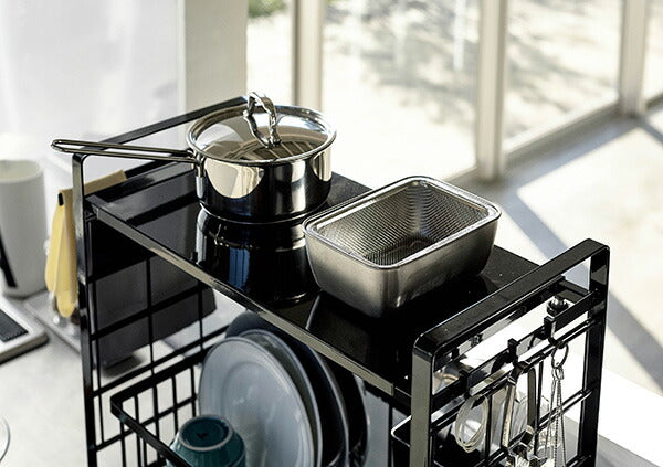 山崎実業 シンク上伸縮システムラック用 トレー タワーL ブラック 4903208043731 【品番：04373】●