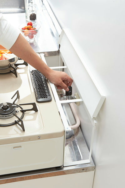 山崎実業 コンロ奥隙間ラック タワー ホワイト 4903208047838 【品番：04783】●