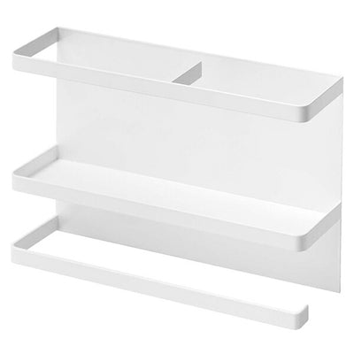 山崎実業 マグネットキッチンペーパー&ラップホルダー タワー ホワイト 4903208043960 【品番：04396】●