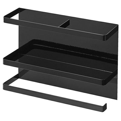 山崎実業 マグネットキッチンペーパー&ラップホルダー タワー ブラック 4903208043977 【品番：04397】●