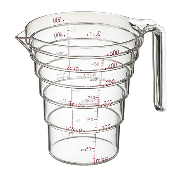 山崎実業 電子レンジ対応 段々計量カップ 500ML クリア 4903208027007 【品番：02700】