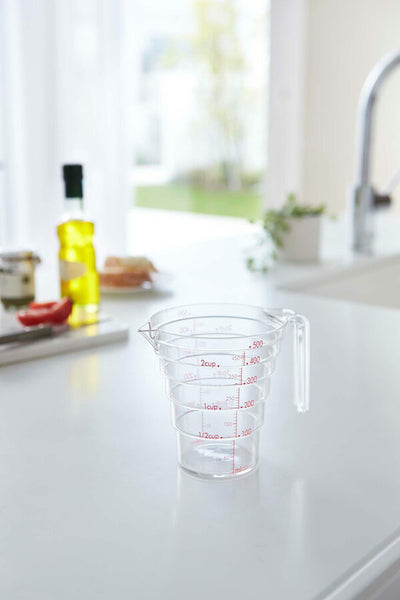 山崎実業 電子レンジ対応 段々計量カップ 500ML クリア 4903208027007 【品番：02700】