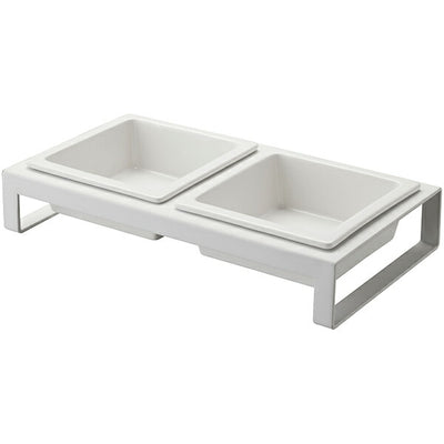山崎実業 ペットフードボウルスタンドセット タワー ホワイト 4903208042062 【品番：04206】●