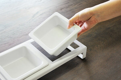 山崎実業 ペットフードボウルスタンドセット タワー ホワイト 4903208042062 【品番：04206】●