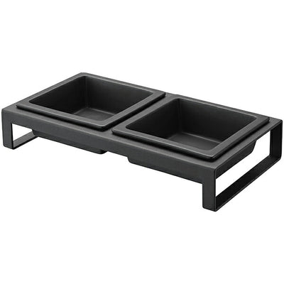 山崎実業 ペットフードボウルスタンドセット タワー ブラック 4903208042079 【品番：04207】●