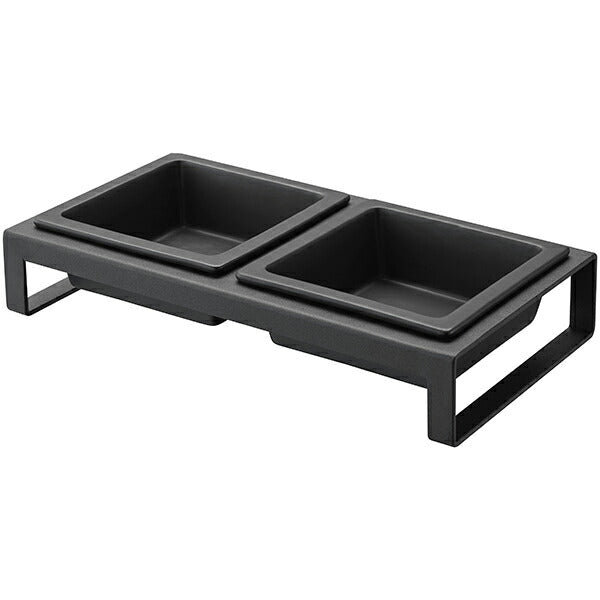 山崎実業 ペットフードボウルスタンドセット タワー ブラック 4903208042079 【品番：04207】●
