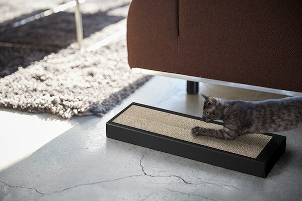 山崎実業 猫の爪とぎケース タワー ブラック 4903208042116 【品番：04211】