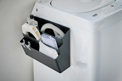 山崎実業 洗濯機横マグネット収納ポケット 3段 タワー ブラック 4903208042970 【品番：04297】