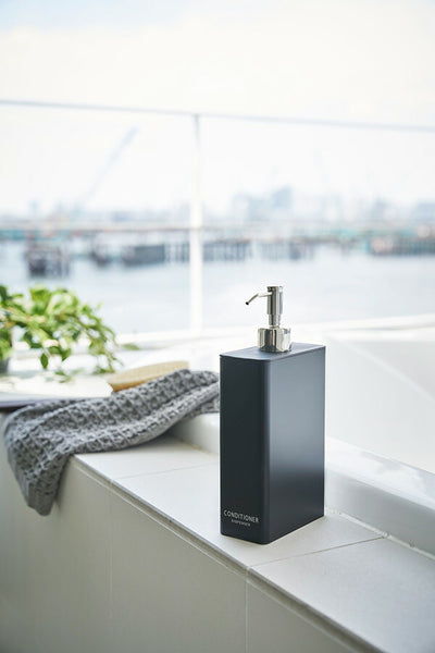 山崎実業 ツーウェイディスペンサー スクエア タワー スリム コンディショナー ブラック 4903208042550 【品番：04255】