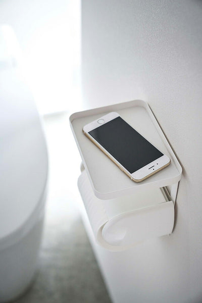 山崎実業 トイレットペーパーホルダー上ラック タワー ホワイト 4903208043922 【品番：04392】