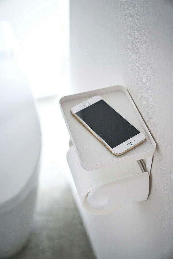 山崎実業 トイレットペーパーホルダー上ラック タワー ホワイト 4903208043922 【品番：04392】