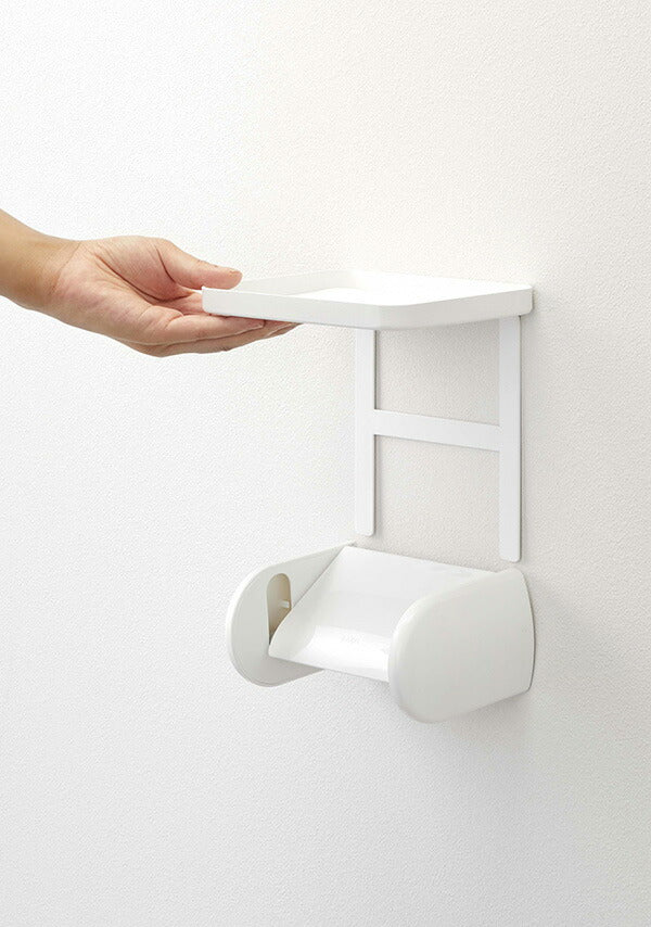 山崎実業 トイレットペーパーホルダー上ラック タワー ホワイト 4903208043922 【品番：04392】