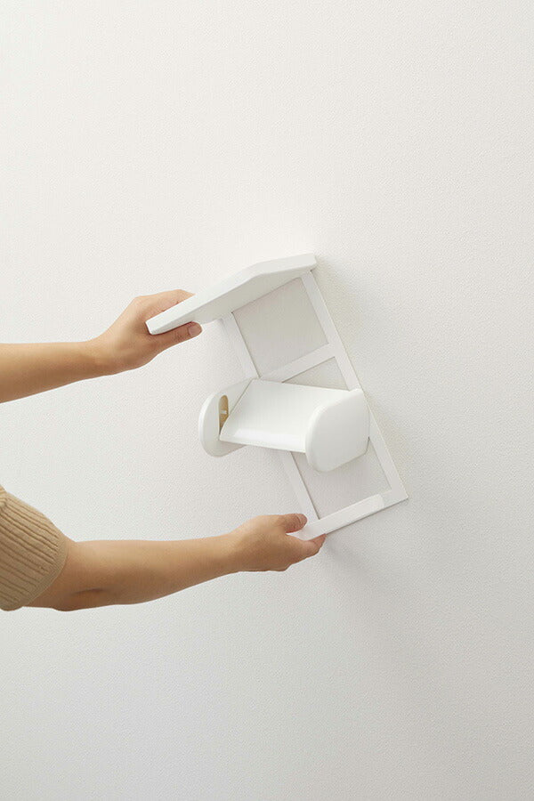 山崎実業 トイレットペーパーホルダー上ラック 2段 タワー ホワイト 4903208043946 【品番：04394】