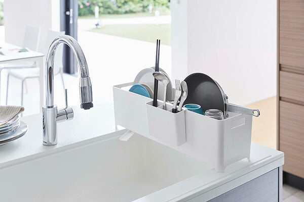 山崎実業 スリム水切りバスケット タワー ロング ホワイト 4903208043144 【品番：04314】●