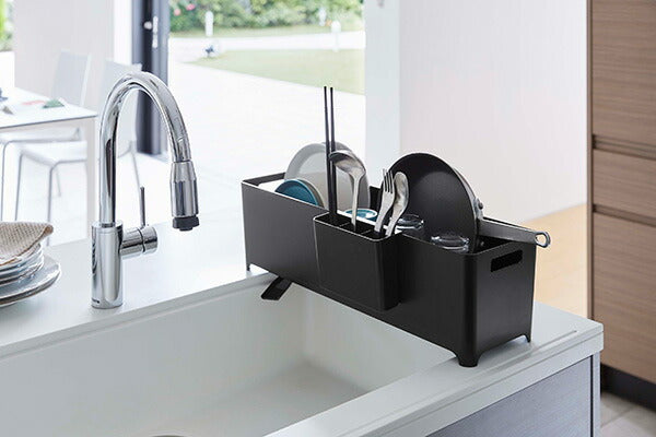 山崎実業 スリム水切りバスケット タワー ロング ブラック 4903208043151 【品番：04315】