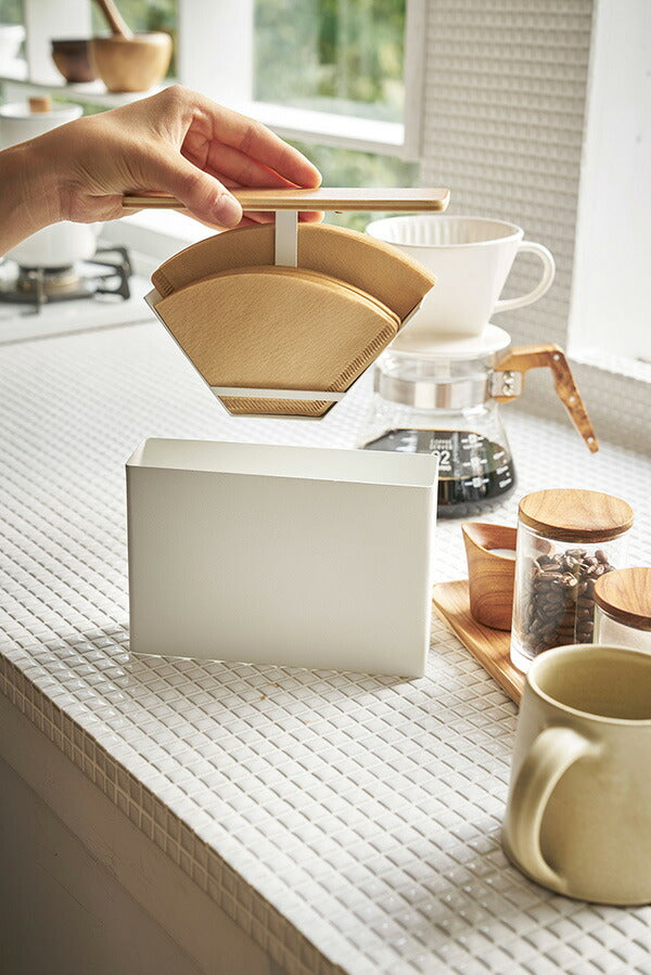 山崎実業 コーヒーペーパーフィルターケース トスカ ホワイト 4903208038027 【品番：03802】