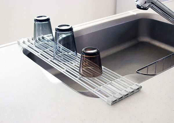 山崎実業 折り畳み水切りラック タワー L ホワイト 4903208078351 【品番：07835】