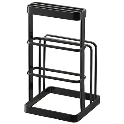 山崎実業 カッティングボード&ナイフスタンド タワー ブラック 4903208067768 【品番：06776】