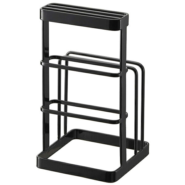 山崎実業 カッティングボード&ナイフスタンド タワー ブラック 4903208067768 【品番：06776】