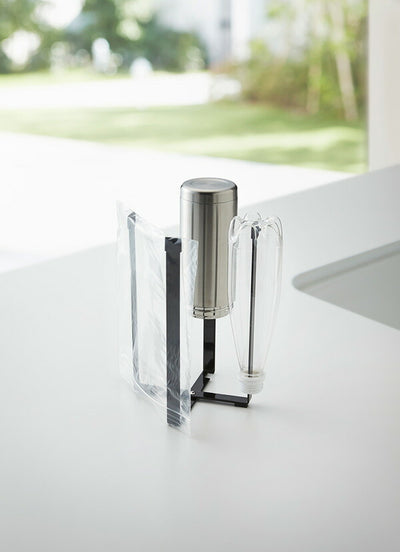 【メール便対応】山崎実業 ポリ袋エコホルダー タワー L ブラック 4903208031813 【品番：03181】