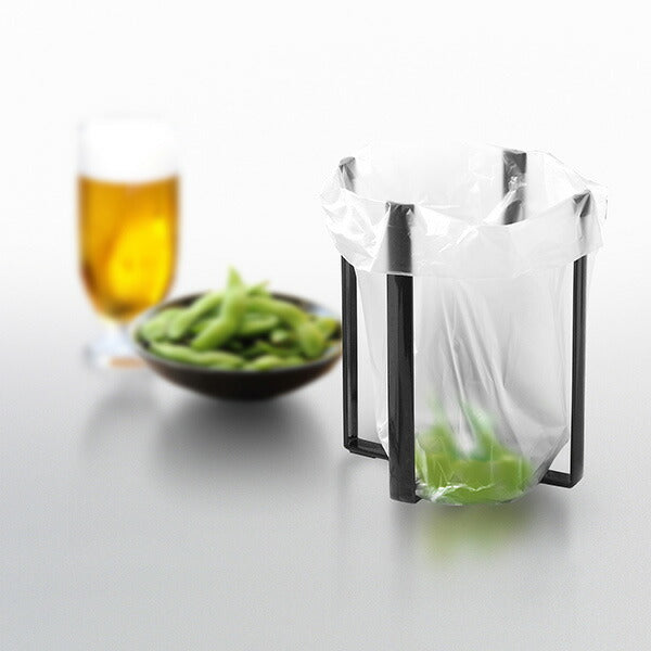 【メール便対応】山崎実業 ポリ袋エコホルダー タワー L ブラック 4903208031813 【品番：03181】