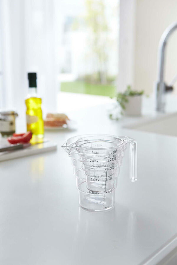 山崎実業 段々計量カップ レイヤー 200ML クリア 4903208025461 【品番：02546】