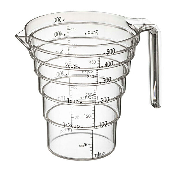 山崎実業 段々計量カップ レイヤー 500ML クリア 4903208025478 【品番：02547】