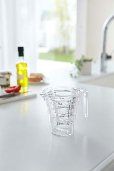 山崎実業 段々計量カップ レイヤー 500ML クリア 4903208025478 【品番：02547】