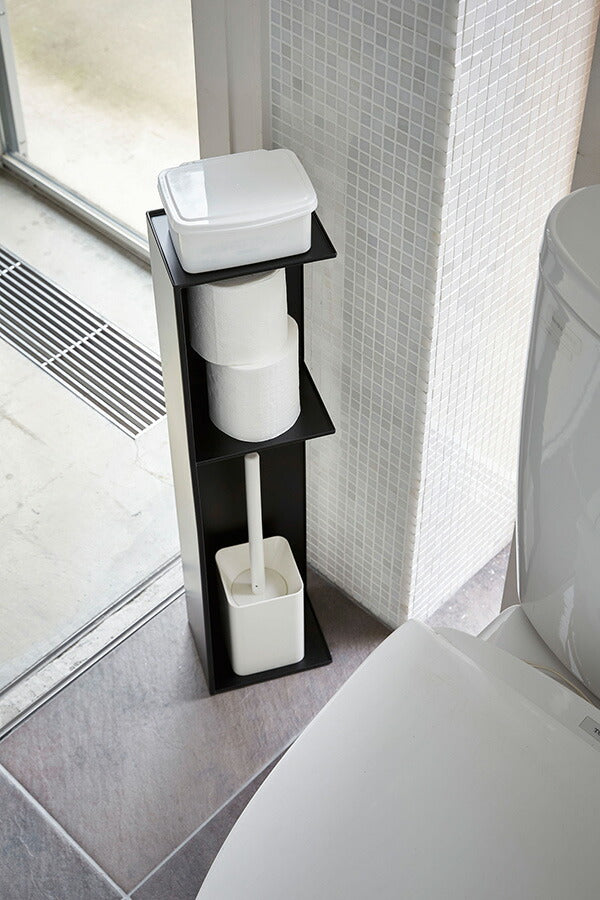 山崎実業 スリムトイレラック タワー ブラック 4903208035101 【品番：03510】