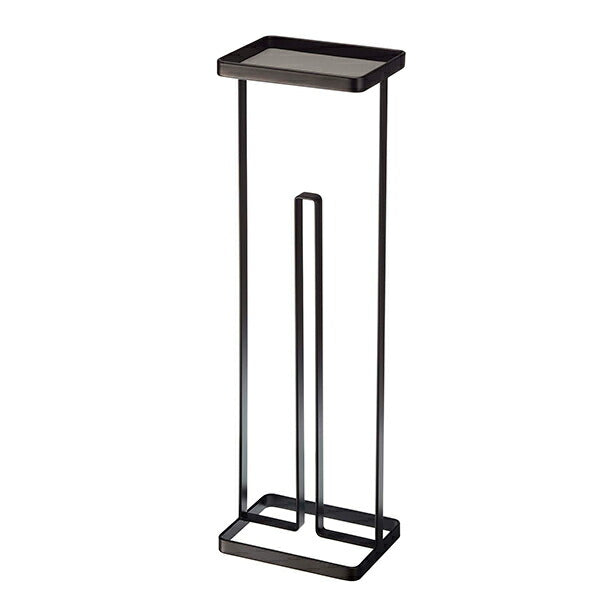 山崎実業 トレイ付きトイレットペーパースタンド タワー ブラック 4903208077408 【品番：07740】