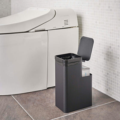 山崎実業 収納付きトイレポット タワー ブラック 4903208052337 【品番：05233】