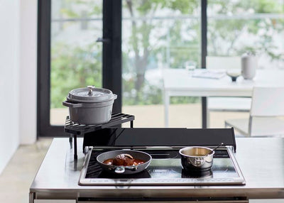 山崎実業　排気口カバー上コンロコーナーラック  タワー　ブラック　【品番：05257】