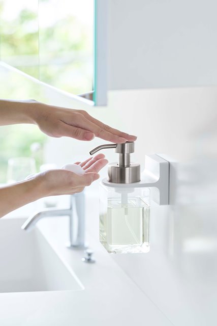 山崎実業　フィルムフック ディスペンサーホルダー タワー 泡タイプ　ホワイト　【品番：05347】