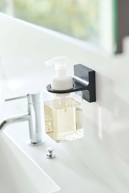 山崎実業　フィルムフック ディスペンサーホルダー タワー 泡タイプ　ブラック　【品番：05348】