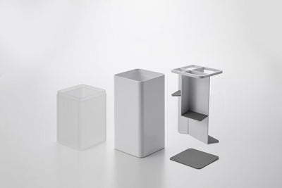 山崎実業　蓋付きカトラリースタンド タワー　ホワイト　【品番：05372】