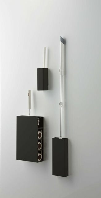 山崎実業　マグネットフローリングワイパースタンド タワー　ブラック　【品番：05388】