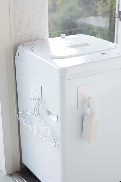 山崎実業　マグネットランドリーバスケットホルダー タワー 2個組　ホワイト　【品番：05419】