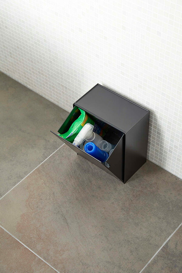 山崎実業 ウォールトイレポット&収納ケース タワー ブラック 4903208054300 【品番：05430】●